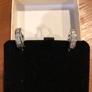 3/$30 Avon Silver and Rhinestone Hoop Earrings